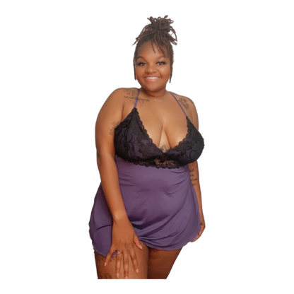 Purple & Black Babydoll